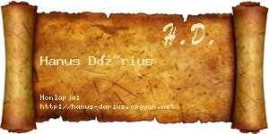 Hanus Dárius névjegykártya